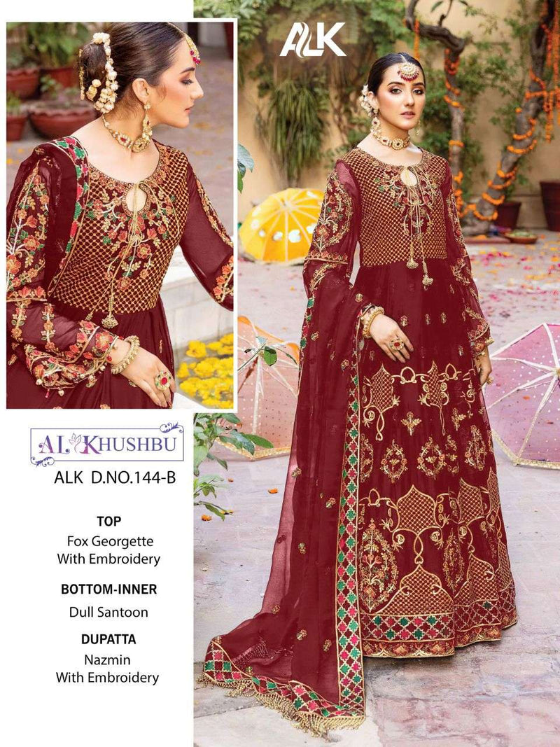 Al Khushbu Dno 144 Georgette Heavy Embroidered Work Salwar Suit