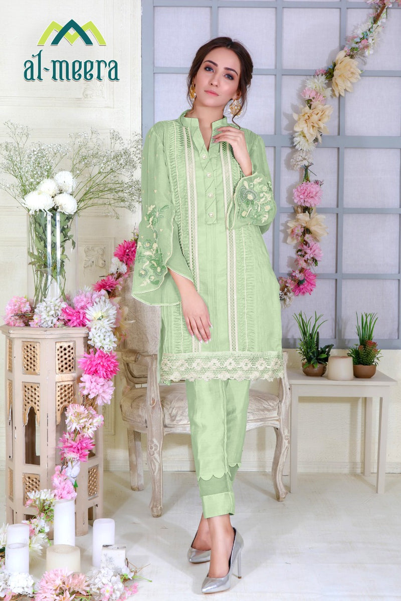Al Meera D No 1129 Fox Georgette With With Embroidery Work Designer Casual Wear Salwar Suits