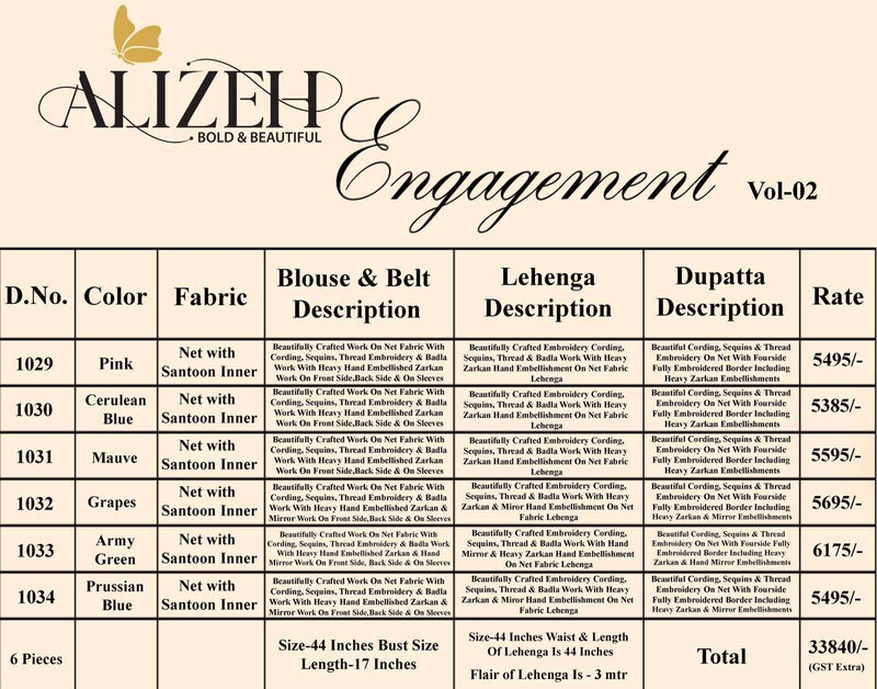 Alizeh Engagement Vol 2 Bridal Wear Lehenga Collection