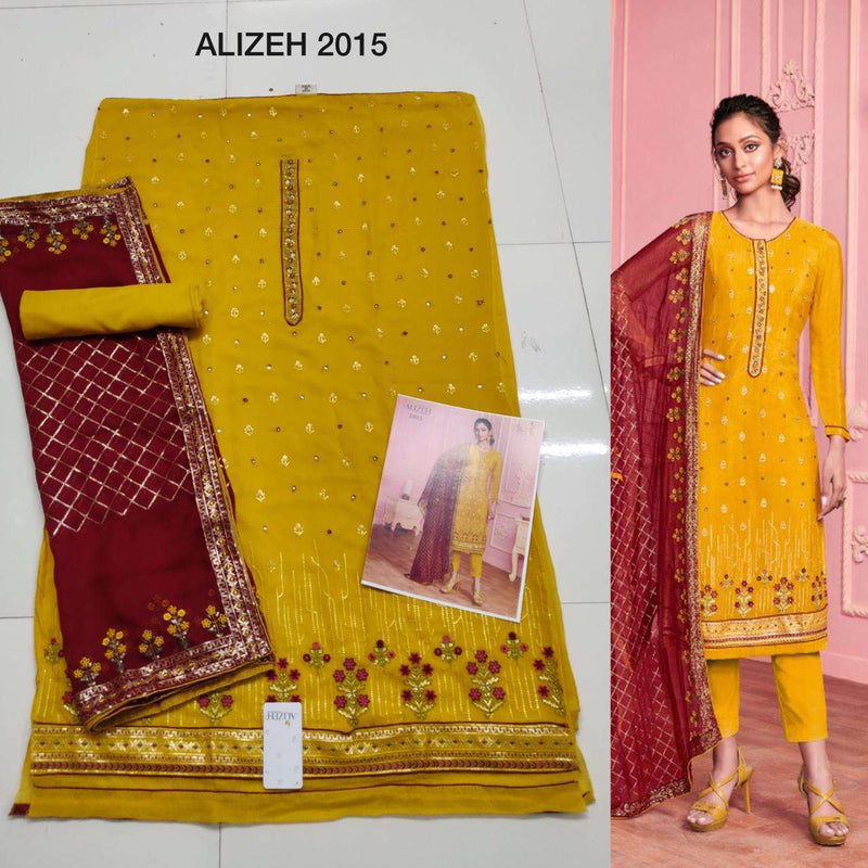 Alizeh Suit Presents By Murad Vol 3 Georgette With Embroidery Work Wedding Wear Salwar Suits