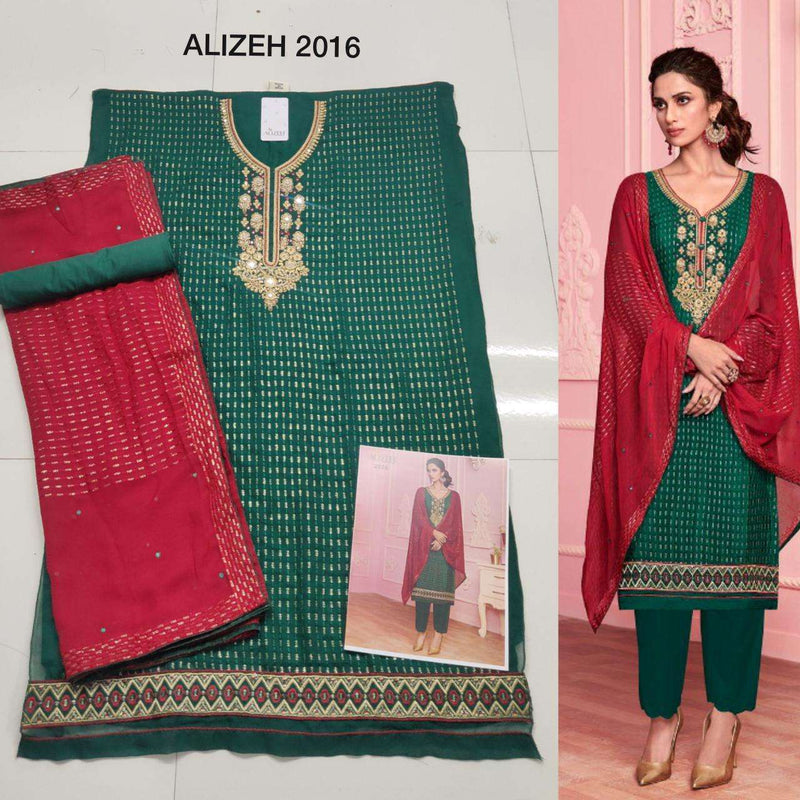 Alizeh Suit Presents By Murad Vol 3 Georgette With Embroidery Work Wedding Wear Salwar Suits