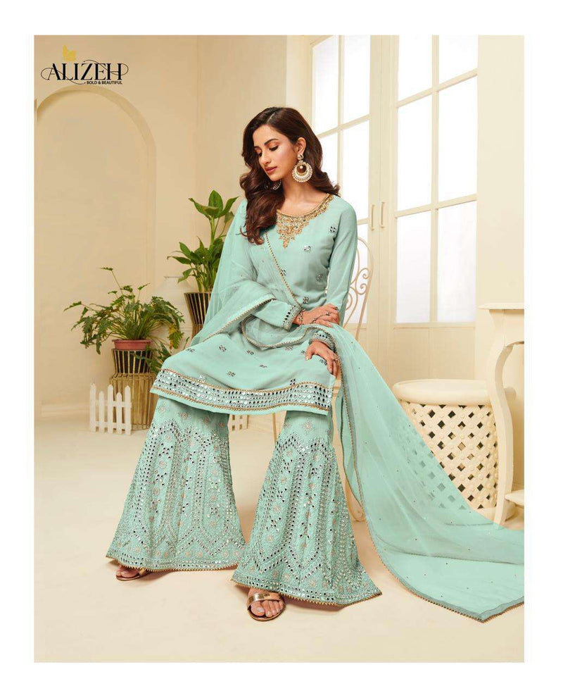 Alizeh Zaida Vol 4 Georgette Colorful Sharara Partywear Salwar Kameez