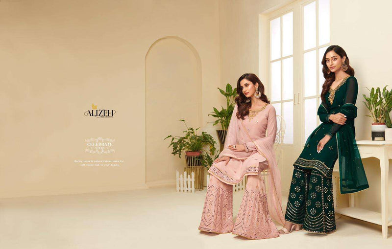 Alizeh Zaida Vol 4 Georgette Colorful Sharara Partywear Salwar Kameez