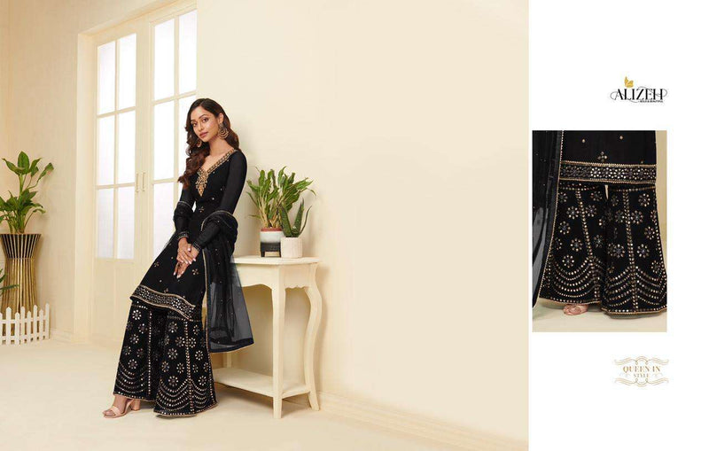 Alizeh Zaida Vol 4 Georgette Colorful Sharara Partywear Salwar Kameez