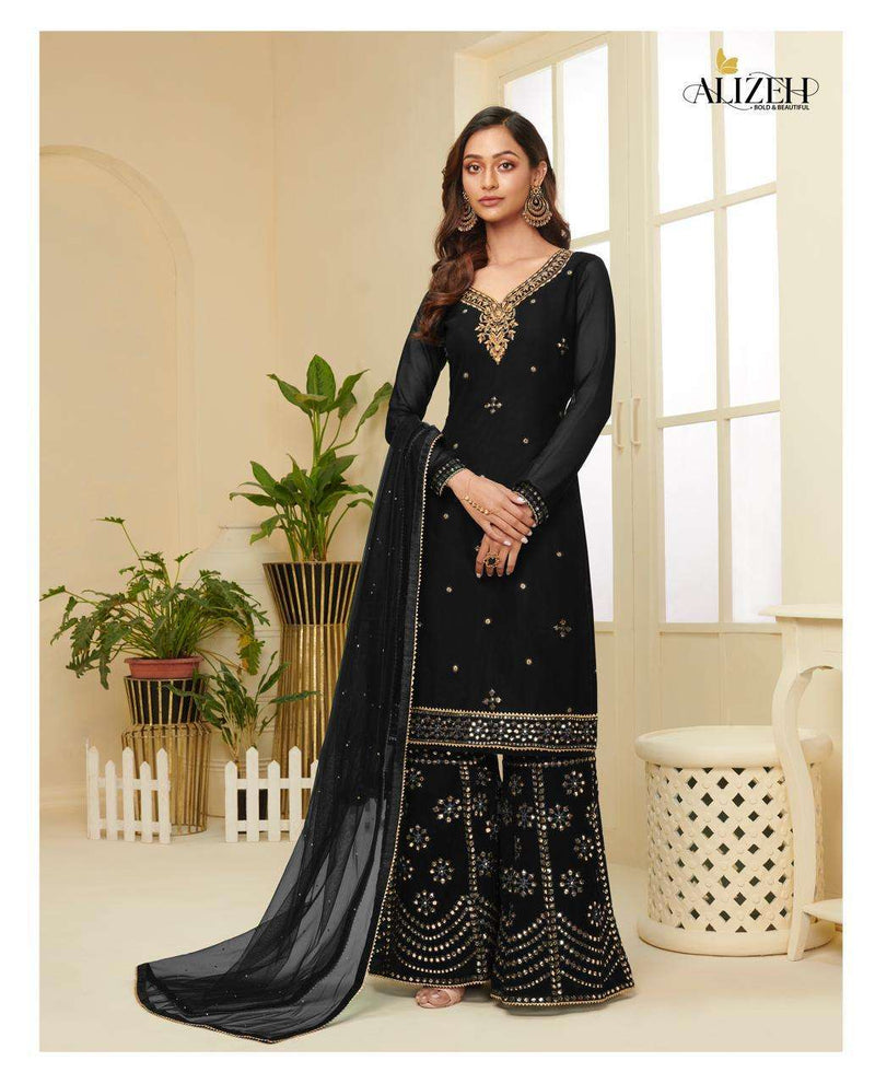Alizeh Zaida Vol 4 Georgette Colorful Sharara Partywear Salwar Kameez