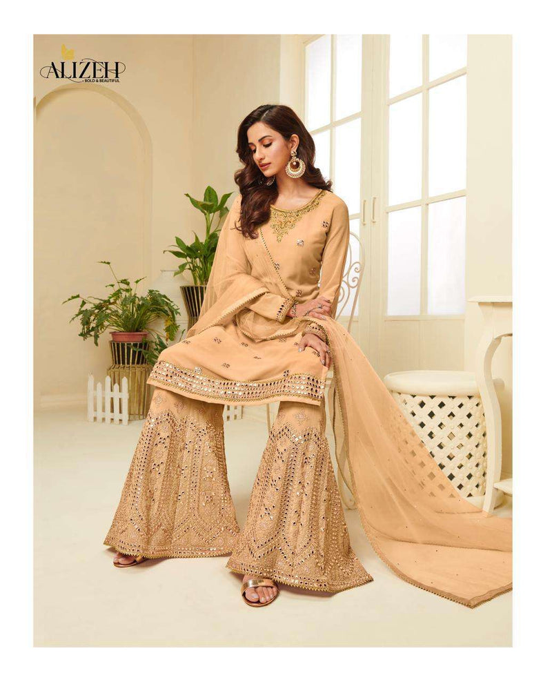 Alizeh Zaida Vol 4 Georgette Colorful Sharara Partywear Salwar Kameez
