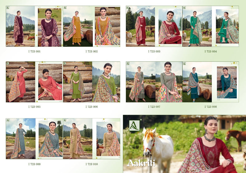 Alok Suit Aakriti Pure Pashmina Self Embroidery Work Salwar Kameez