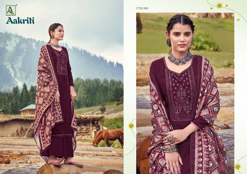 Alok Suit Aakriti Pure Pashmina Self Embroidery Work Salwar Kameez