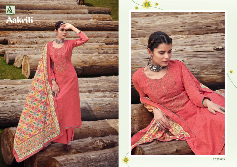 Alok Suit Aakriti Pure Pashmina Self Embroidery Work Salwar Kameez