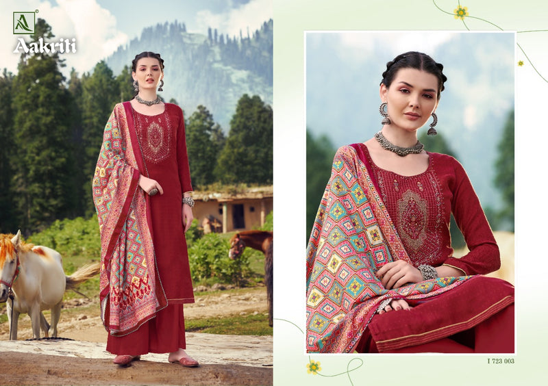 Alok Suit Aakriti Pure Pashmina Self Embroidery Work Salwar Kameez