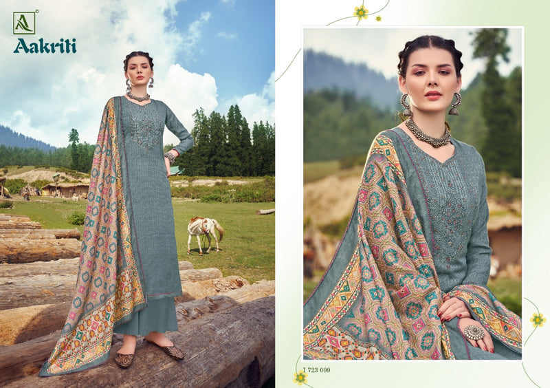 Alok Suit Aakriti Pure Pashmina Self Embroidery Work Salwar Kameez
