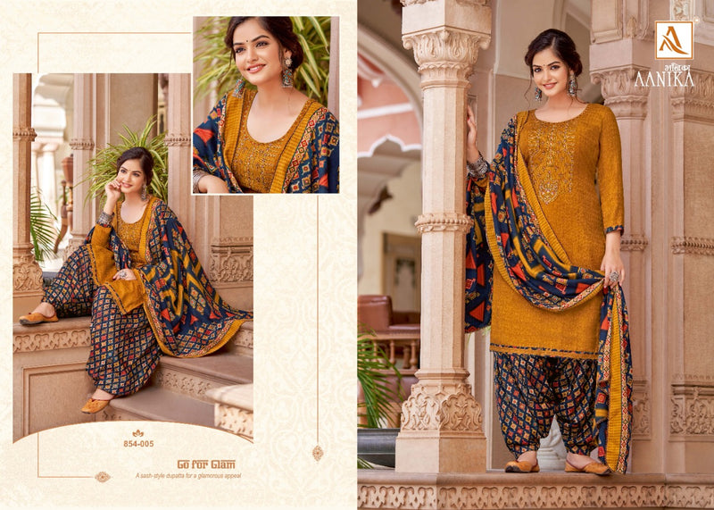 Alok Suit Aanika Pure Wool Pashmina Seft Embroidery Work Salwar Kameez