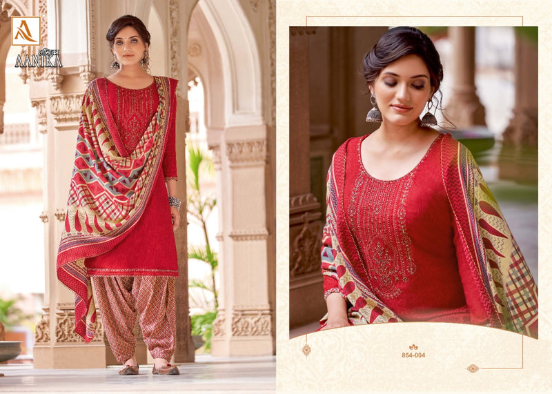 Alok Suit Aanika Pure Wool Pashmina Seft Embroidery Work Salwar Kameez