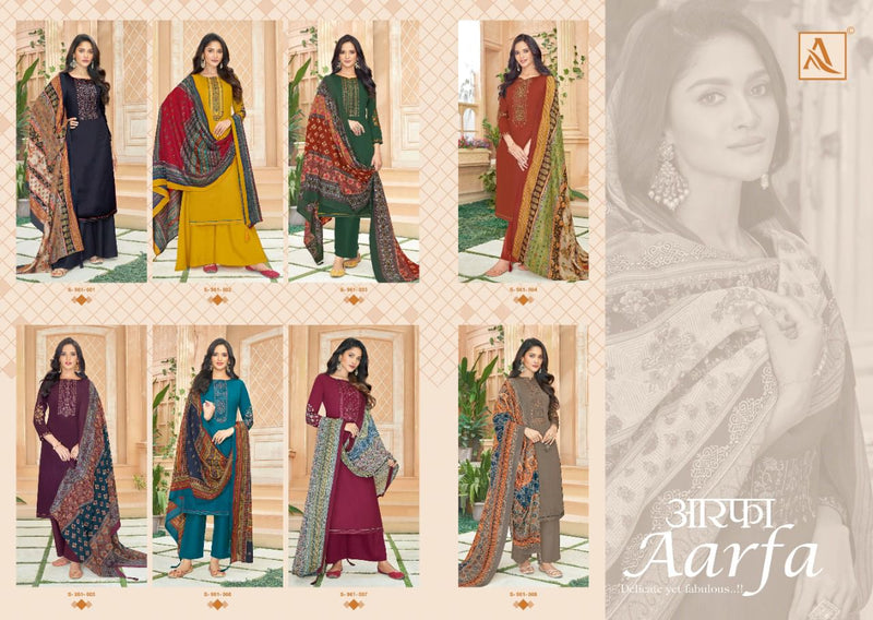 Alok Suit Aarfa Jam Cotton Self Embroidery Diamond Work Salwar Kameez