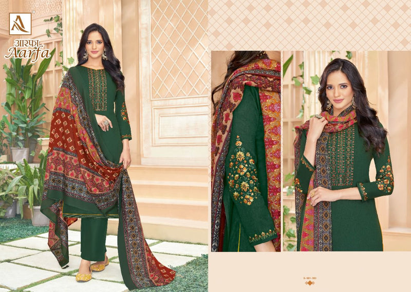 Alok Suit Aarfa Jam Cotton Self Embroidery Diamond Work Salwar Kameez
