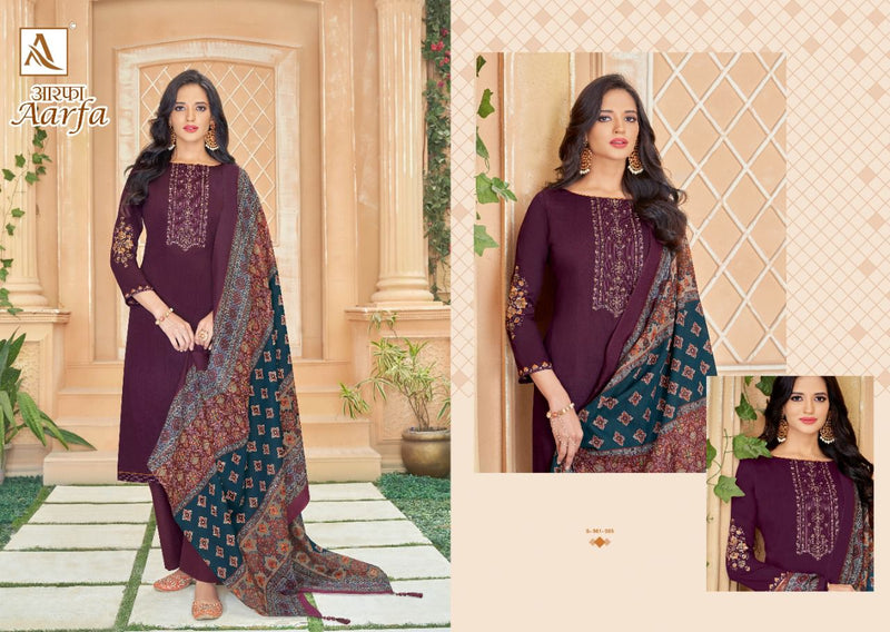 Alok Suit Aarfa Jam Cotton Self Embroidery Diamond Work Salwar Kameez
