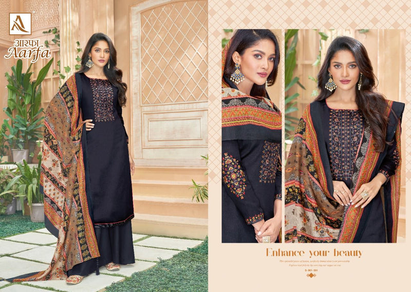Alok Suit Aarfa Jam Cotton Self Embroidery Diamond Work Salwar Kameez