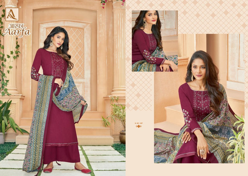 Alok Suit Aarfa Jam Cotton Self Embroidery Diamond Work Salwar Kameez