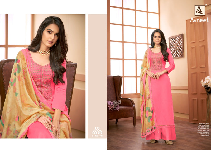 Alok Suit Avneet Pure Jam Embroidery Diamond Work Salwar Kameez