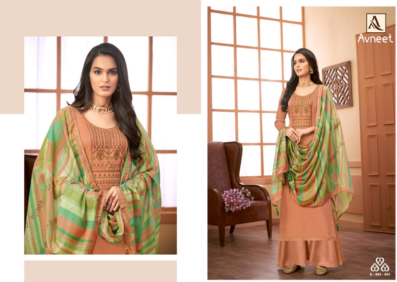 Alok Suit Avneet Pure Jam Embroidery Diamond Work Salwar Kameez