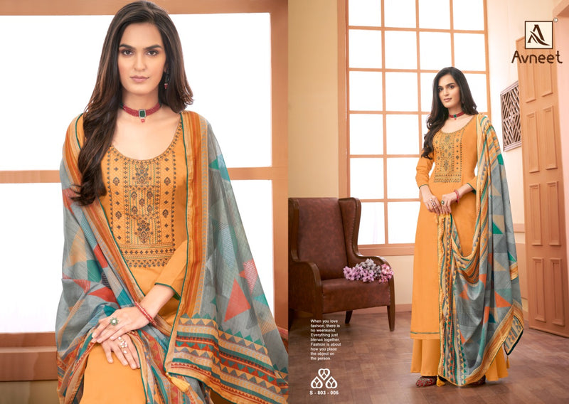 Alok Suit Avneet Pure Jam Embroidery Diamond Work Salwar Kameez