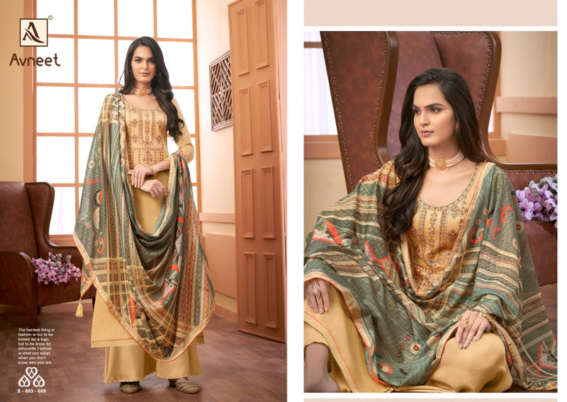 Alok Suit Avneet Pure Jam Embroidery Diamond Work Salwar Kameez