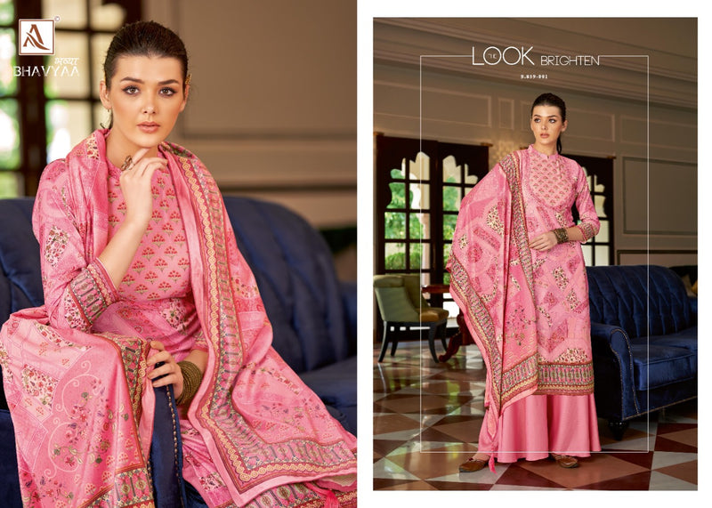 Alok Suit Bhavyaa Pure Vicose Velvet Digital Print Diamond Work Salwar Suit