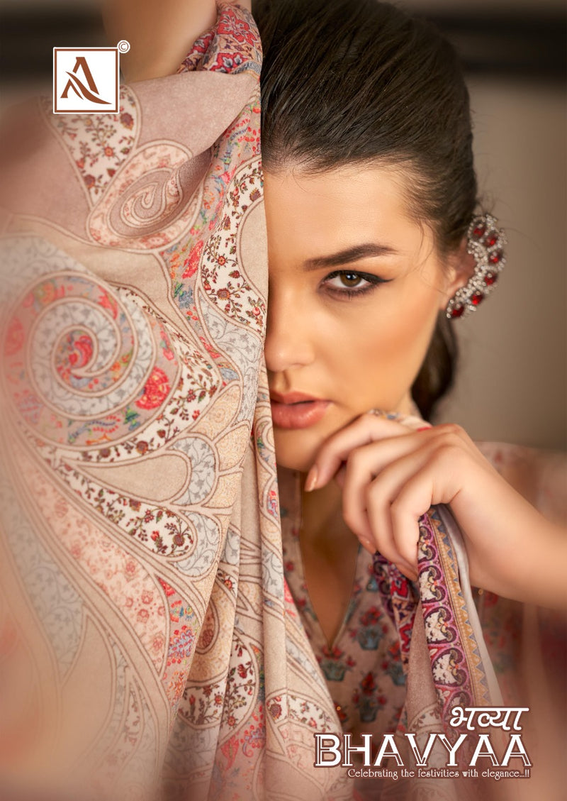 Alok Suit Bhavyaa Pure Vicose Velvet Digital Print Diamond Work Salwar Suit