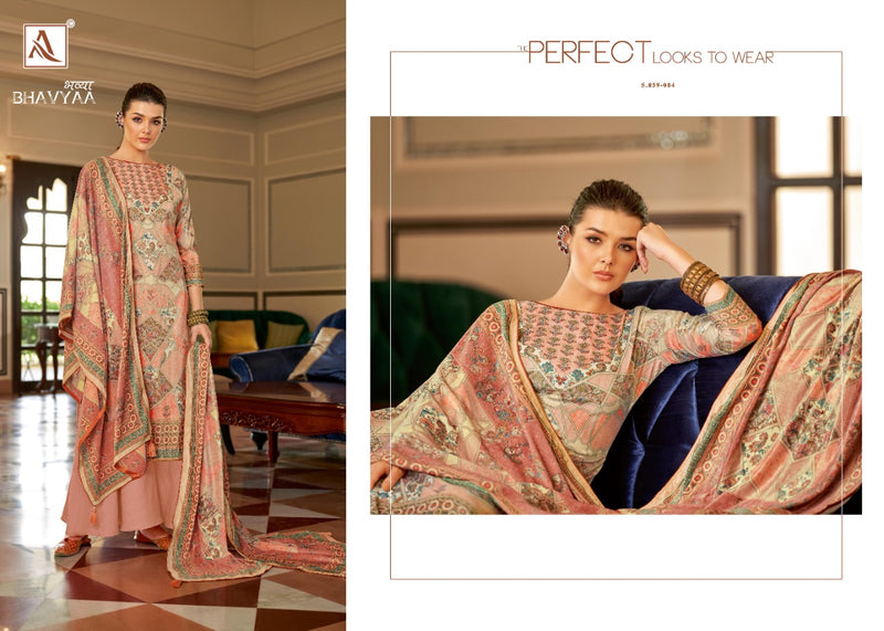 Alok Suit Bhavyaa Pure Vicose Velvet Digital Print Diamond Work Salwar Suit