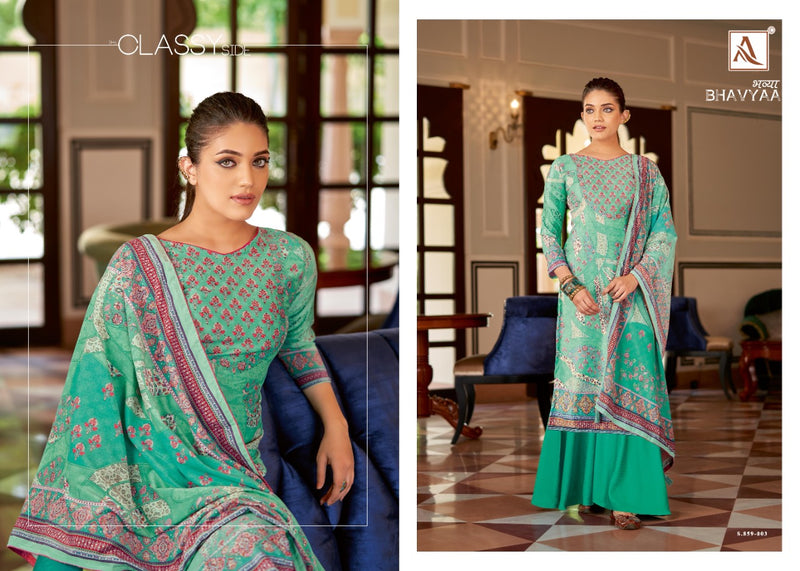 Alok Suit Bhavyaa Pure Vicose Velvet Digital Print Diamond Work Salwar Suit