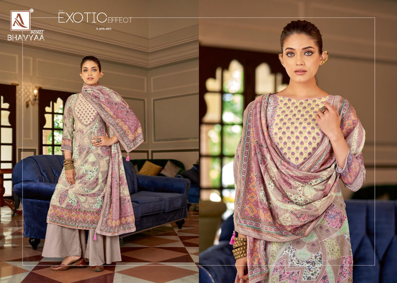 Alok Suit Bhavyaa Pure Vicose Velvet Digital Print Diamond Work Salwar Suit