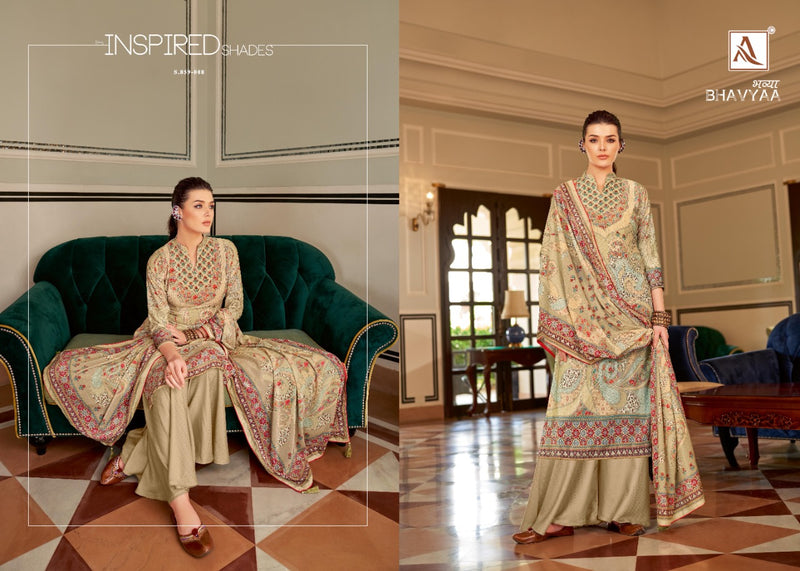 Alok Suit Bhavyaa Pure Vicose Velvet Digital Print Diamond Work Salwar Suit