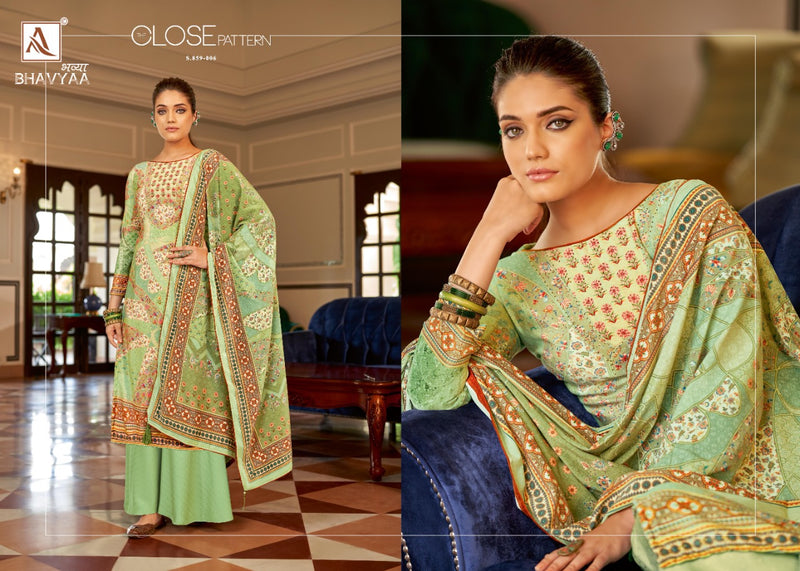 Alok Suit Bhavyaa Pure Vicose Velvet Digital Print Diamond Work Salwar Suit