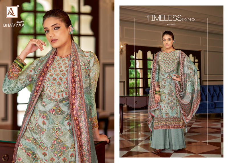 Alok Suit Bhavyaa Pure Vicose Velvet Digital Print Diamond Work Salwar Suit