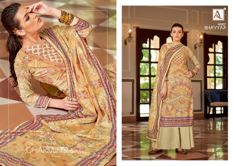 Alok Suit Bhavyaa Pure Vicose Velvet Digital Print Diamond Work Salwar Suit