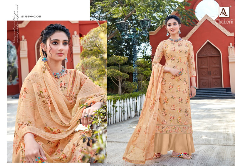 Alok Suit Chakori Pure Jam Cotton Self Embroidery Work Digital Print Salwar Suit