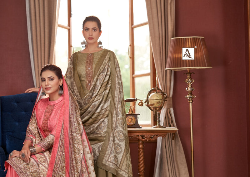 Alok Suit Falaknuma Pure Wool Pashmina Digital Print Heavy Embroidered Salwar Suit
