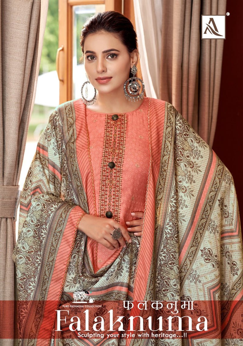 Alok Suit Falaknuma Pure Wool Pashmina Digital Print Heavy Embroidered Salwar Suit