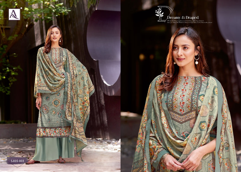 Alok Suit Gulnar Pure Viscose Velvet Digital Print With Swarovski Diamond Salwar Suit