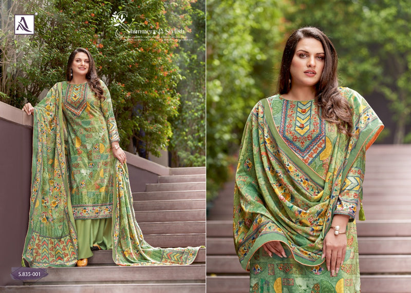 Alok Suit Gulnar Pure Viscose Velvet Digital Print With Swarovski Diamond Salwar Suit
