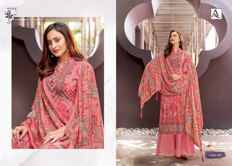 Alok Suit Gulnar Pure Viscose Velvet Digital Print With Swarovski Diamond Salwar Suit