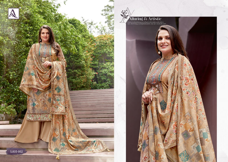 Alok Suit Gulnar Pure Viscose Velvet Digital Print With Swarovski Diamond Salwar Suit