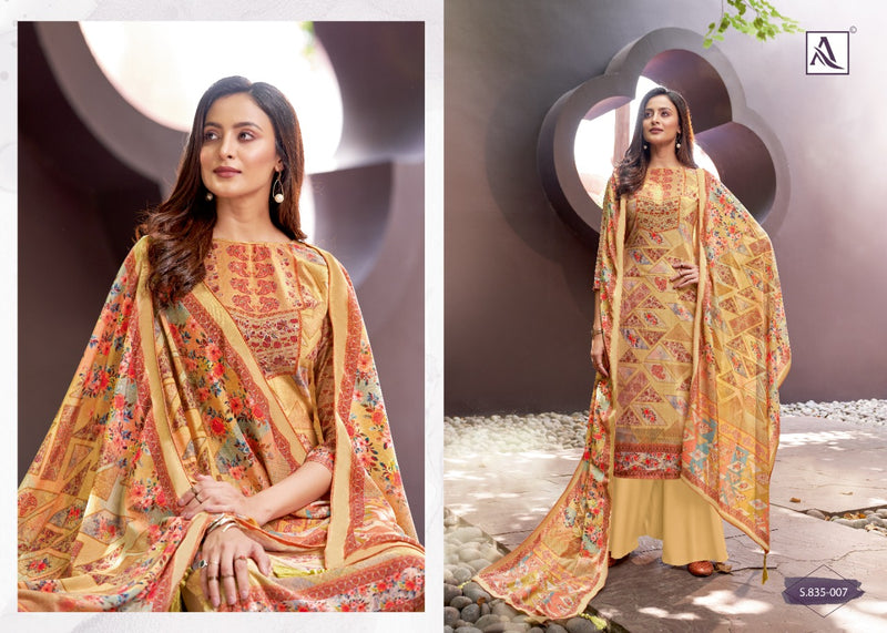 Alok Suit Gulnar Pure Viscose Velvet Digital Print With Swarovski Diamond Salwar Suit