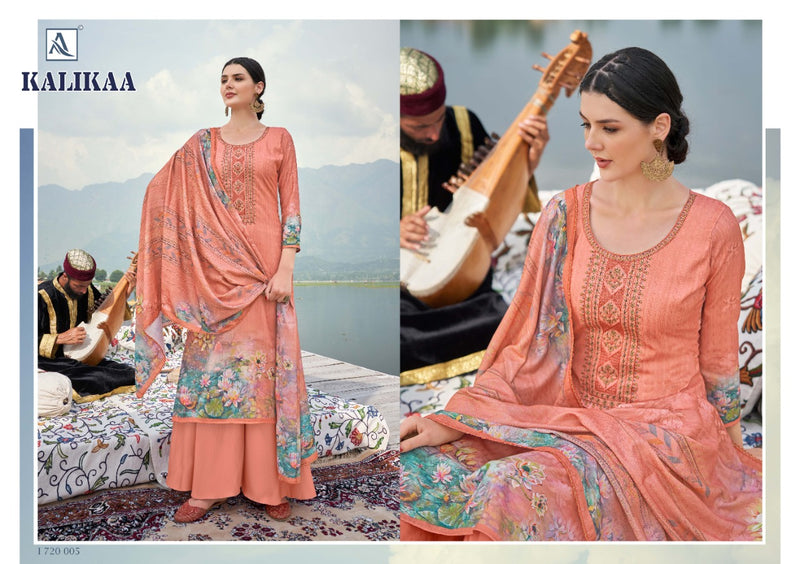 Alok Suit Kalikaa Pashmina Print With Embroidery Work