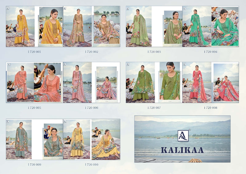 Alok Suit Kalikaa Pashmina Print With Embroidery Work