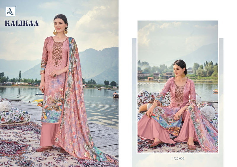 Alok Suit Kalikaa Pashmina Print With Embroidery Work