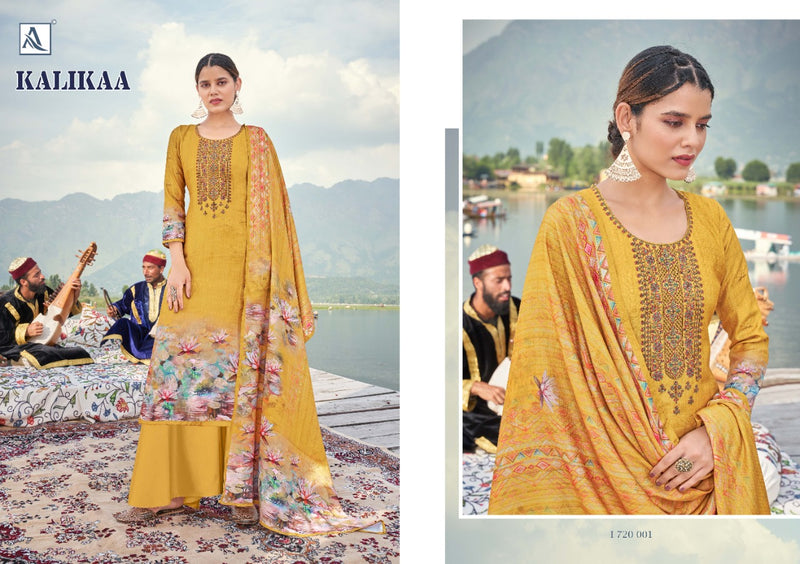 Alok Suit Kalikaa Pashmina Print With Embroidery Work
