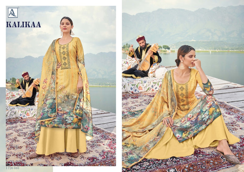 Alok Suit Kalikaa Pashmina Print With Embroidery Work