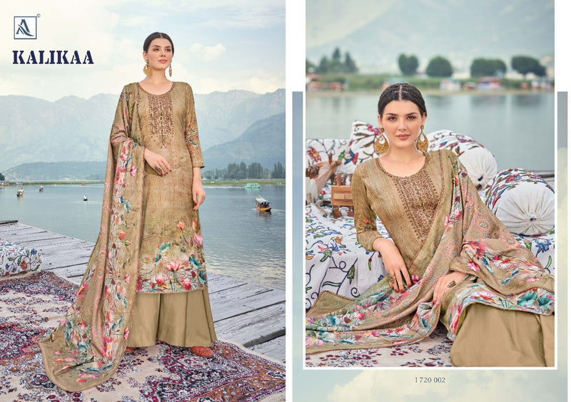 Alok Suit Kalikaa Pashmina Print With Embroidery Work