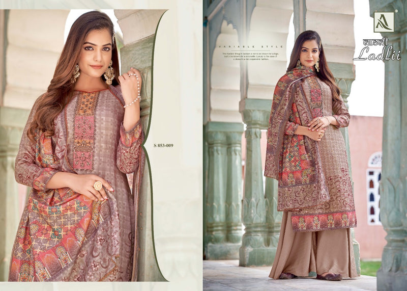 Alok Suit Ladlii Pure Jam Cotton Digital Print Fancy Embroidery Work Salwar Suit